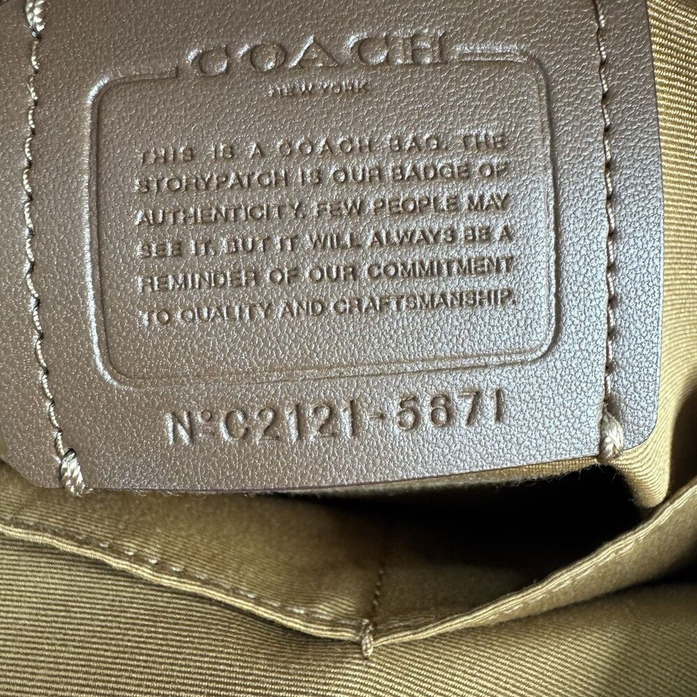 Coach Backpack Court Khaki Pink Saddle Signature Coated Canvas Leather EXC - Picture 3 of 13